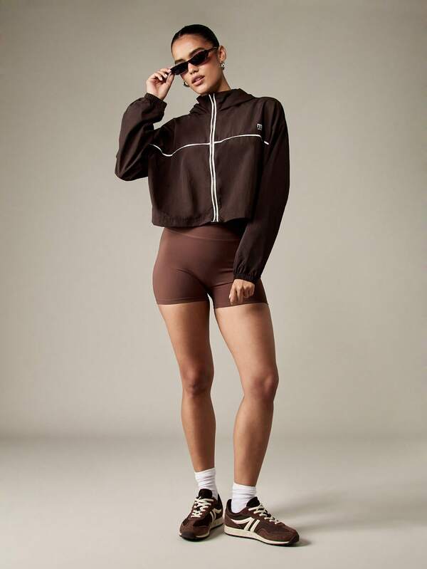 Missguided MISSGUIDED Cropped Full Zip Track Jacket With Contrast Piping