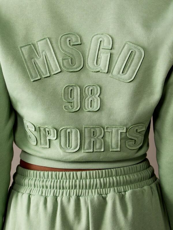 Missguided MISSGUIDED Cropped Logo Full Zip Hoodie With Drawstring