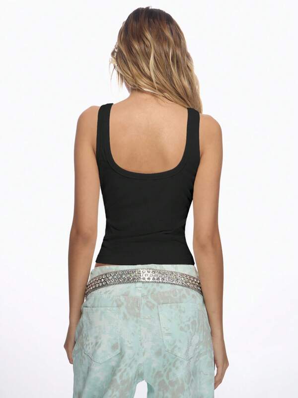 Missguided MISSGUIDED Cropped Polka Dot Crystal Embellished Cami