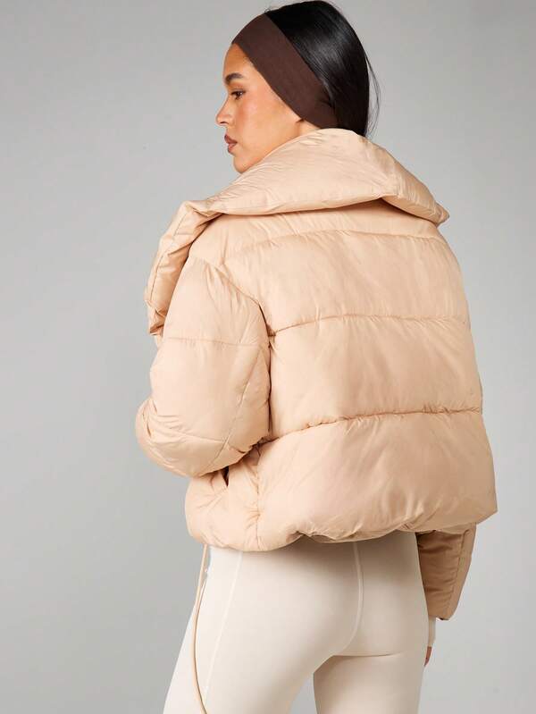 Missguided MISSGUIDED Cropped Puffer Coat With Hood