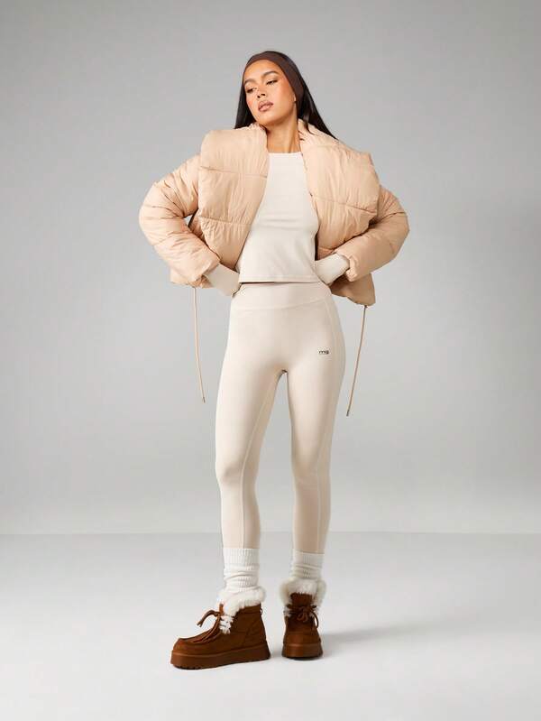 Missguided MISSGUIDED Cropped Puffer Coat With Hood