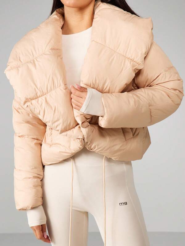 Missguided MISSGUIDED Cropped Puffer Coat With Hood