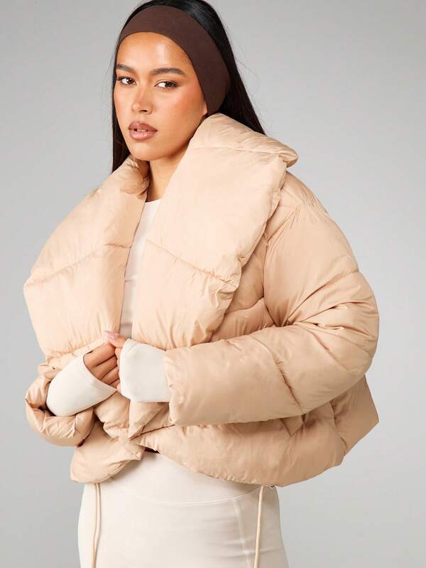 missguided MISSGUIDED Cropped Puffer Coat With Hood missguided MISSGUIDED Cropped Puffer Coat With Hood