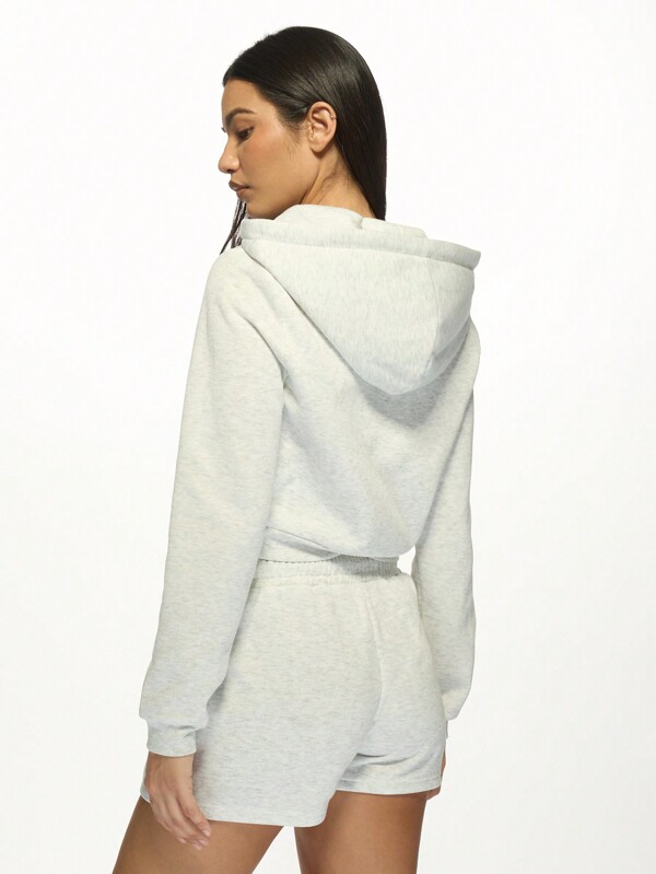 Missguided MISSGUIDED Cropped Zip-Up Drawstring Coat