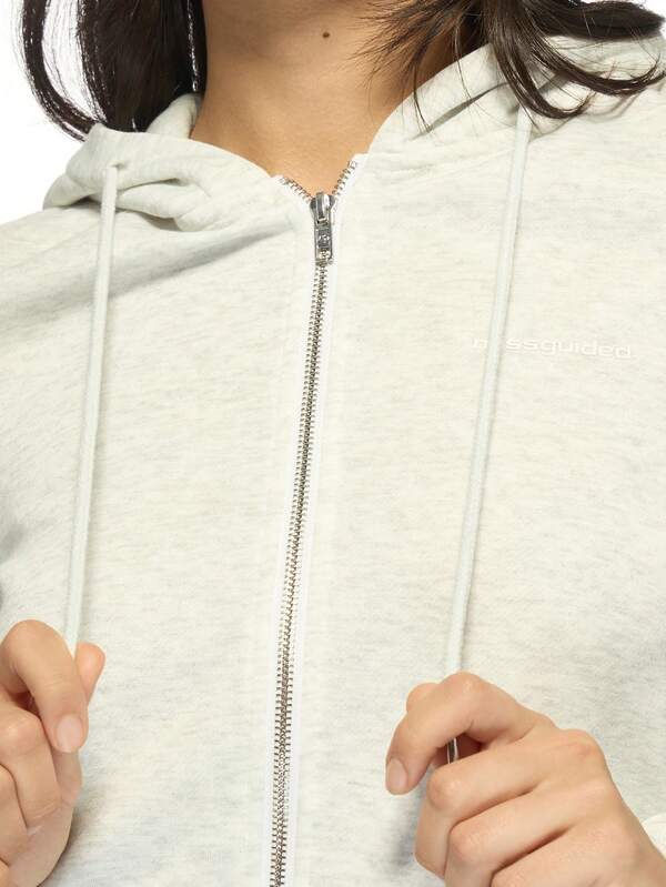 Missguided MISSGUIDED Cropped Zip-Up Drawstring Coat