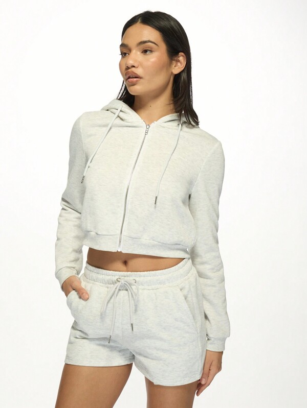 missguided MISSGUIDED Cropped Zip-Up Drawstring Coat
