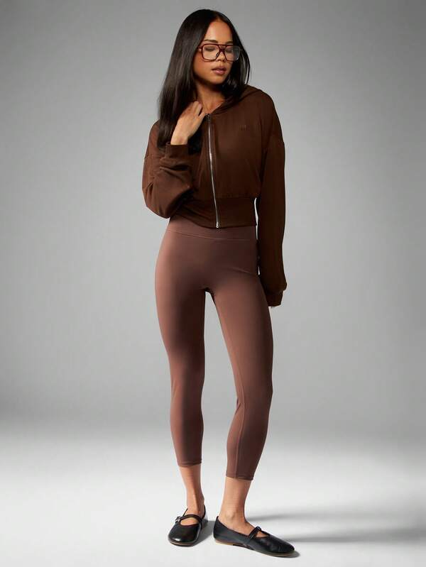 Missguided MISSGUIDED Cropped Zip Up Hoodie With Ribbed Waistband