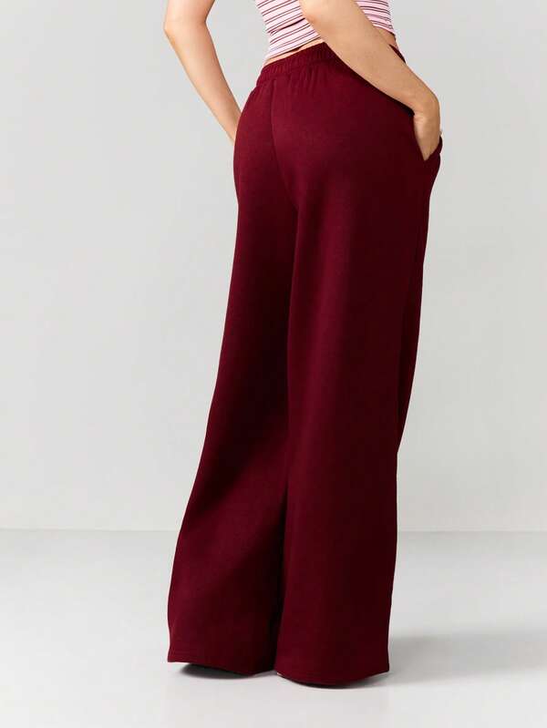 Missguided MISSGUIDED Crossover Back Bodysuit Jumpsuit With Wide Legs