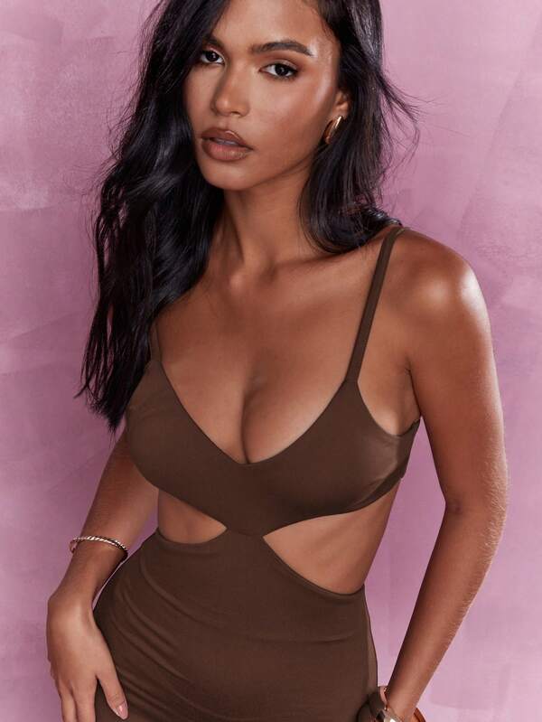 Missguided MISSGUIDED Cut Out Detail Cami Bodycon Maxi Dress Cute Sundress