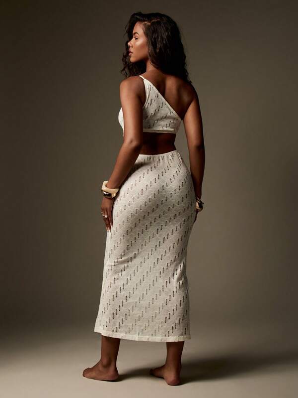 Missguided MISSGUIDED Cut Out One Shoulder Ring Detail Maxi Dress