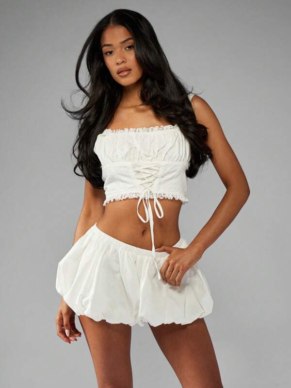 missguided MISSGUIDED Designer Bubble Hem Relaxed Bottoms Shorts