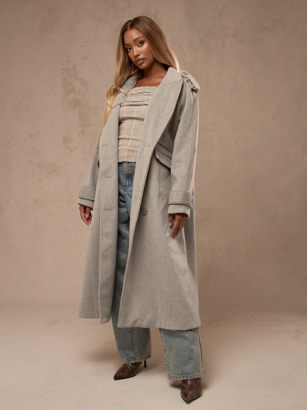 missguided MISSGUIDED Designer Wool Maxi Length Overcoat