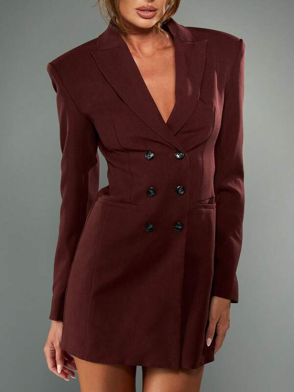 Missguided MISSGUIDED Double Breasted Blazer Mini Dress With Long Sleeves