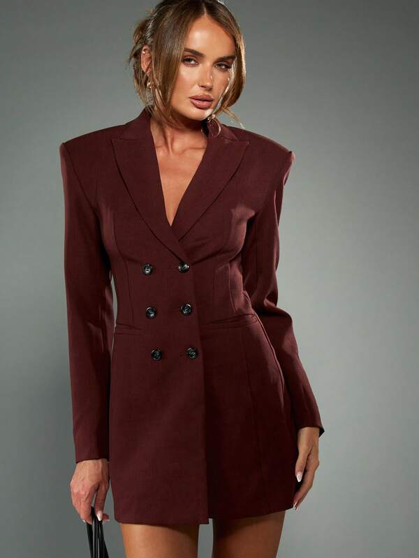 missguided MISSGUIDED Double Breasted Blazer Mini Dress With Long Sleeves