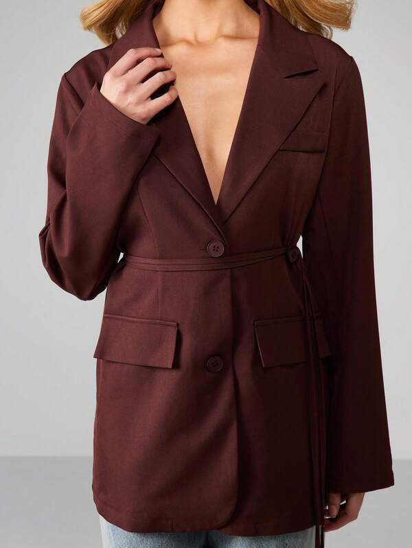 Missguided MISSGUIDED Double Breasted Blazer With Belt