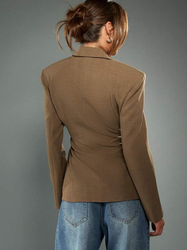 Missguided MISSGUIDED Double Breasted Blazer With Corset Style Lace Up Waist