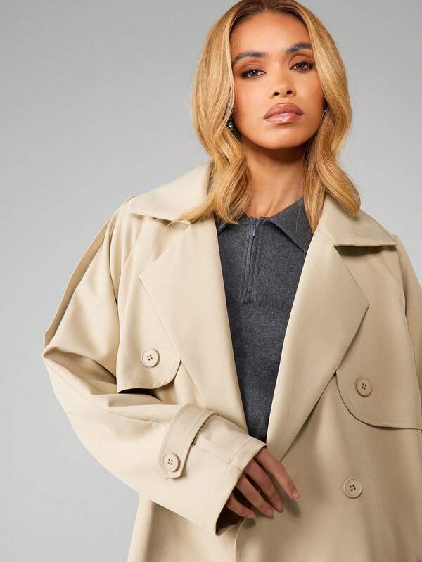 Missguided MISSGUIDED Double-Breasted Trench Coat With Belt