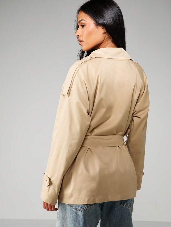 Missguided MISSGUIDED Double Breasted Trench Coat With Belt