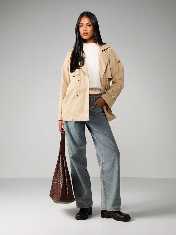 Missguided MISSGUIDED Double Breasted Trench Coat With Belt