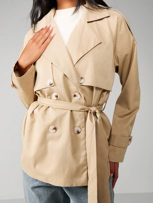 Missguided MISSGUIDED Double Breasted Trench Coat With Belt