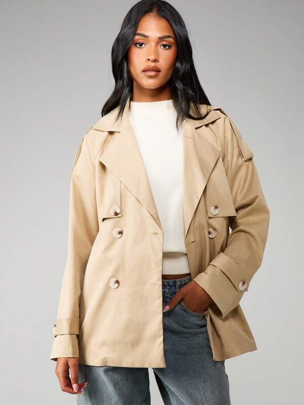 missguided MISSGUIDED Double Breasted Trench Coat With Belt