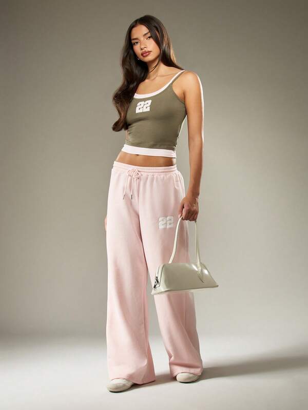 Missguided MISSGUIDED Double Layer Tank Top With Number Print