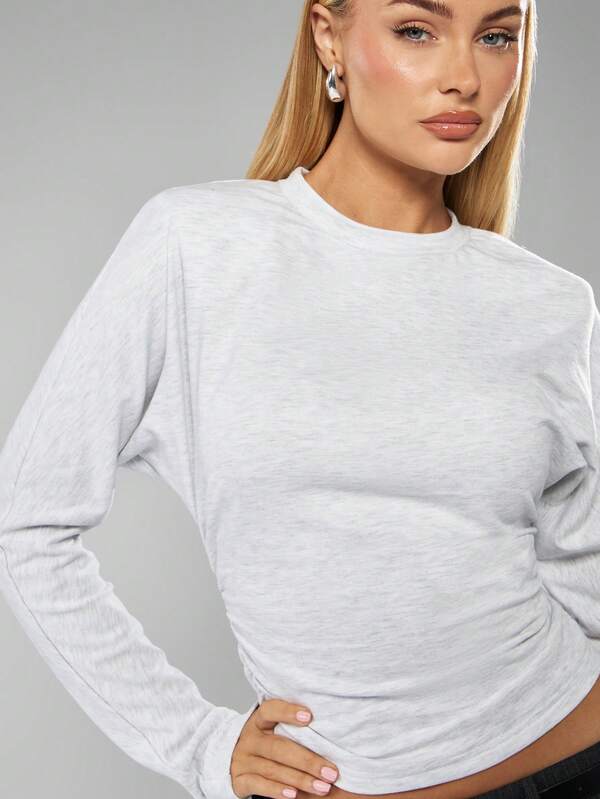 Missguided MISSGUIDED Drop Shoulder Gathered Waist Top