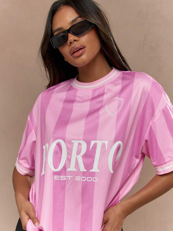 Missguided MISSGUIDED Drop Shoulder Oversized Football Jersey Unisex