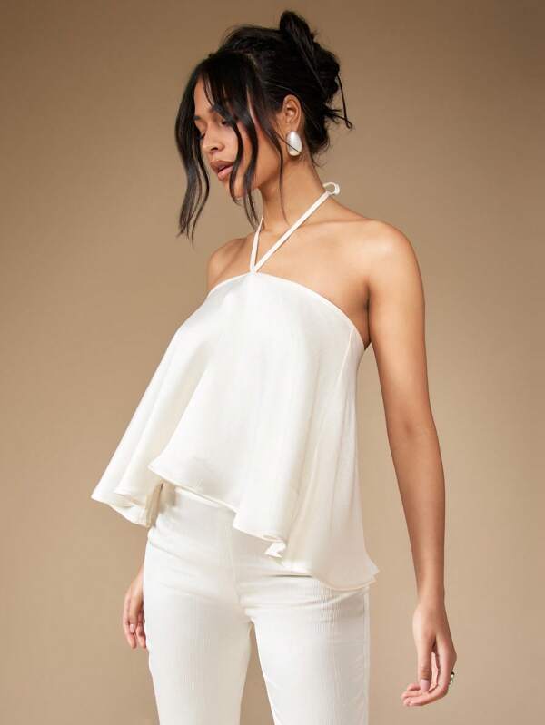 missguided MISSGUIDED Elegant A-Line Flowy Draped Skirt