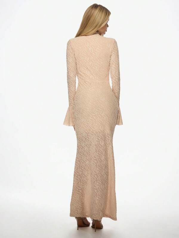 Missguided MISSGUIDED Elegant Bell Sleeve Bodycon Women Long Dress