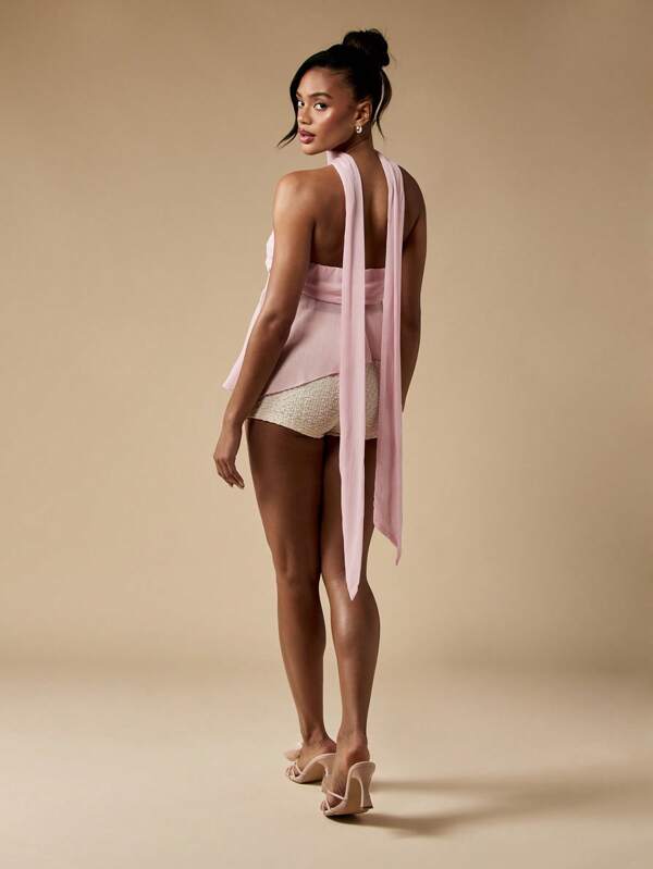 Missguided MISSGUIDED Elegant Chiffon Strapless Bandeau Top