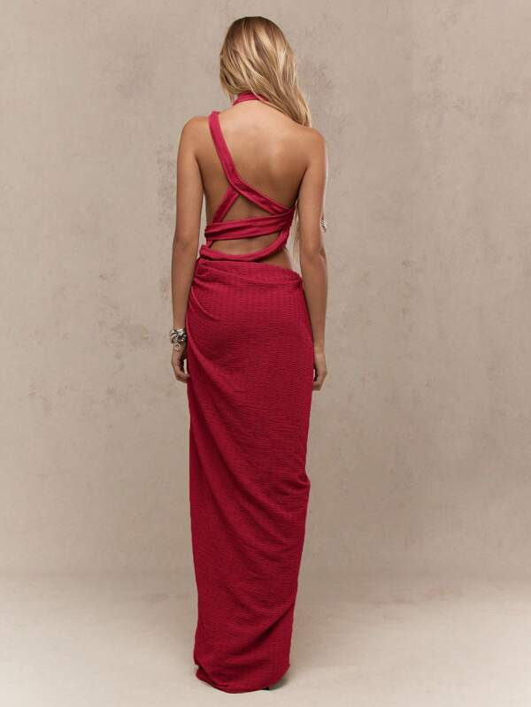 Missguided MISSGUIDED Elegant Cut Out Ruched Maxi Dress