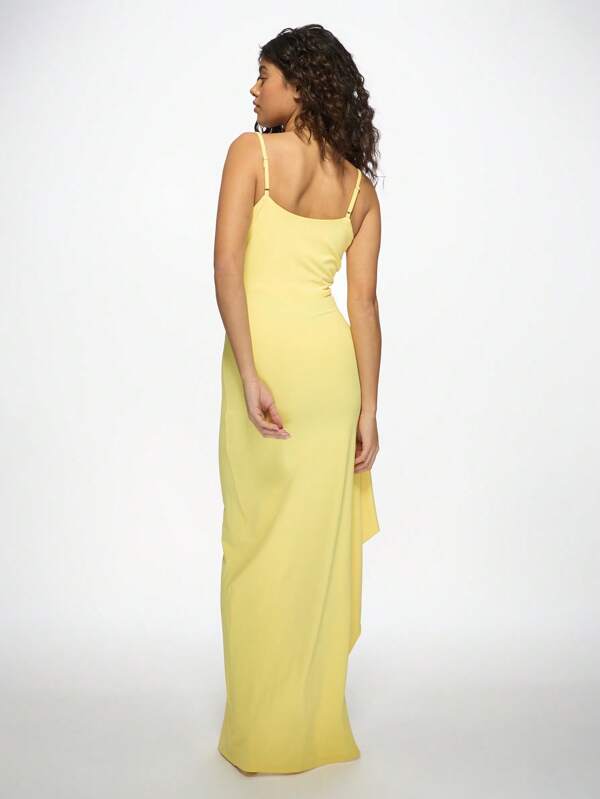 Missguided MISSGUIDED Elegant Draped Cowl Neck Ruched Bodycon Maxi Dress