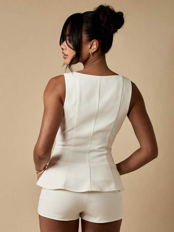 Missguided MISSGUIDED Elegant Fitted Professional Peplum Top