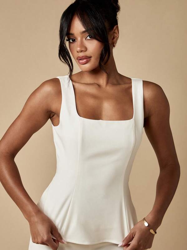 Missguided MISSGUIDED Elegant Fitted Professional Peplum Top