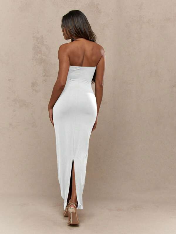 Missguided MISSGUIDED Elegant Formal Strapless Bandeau Bodycon Long Dress