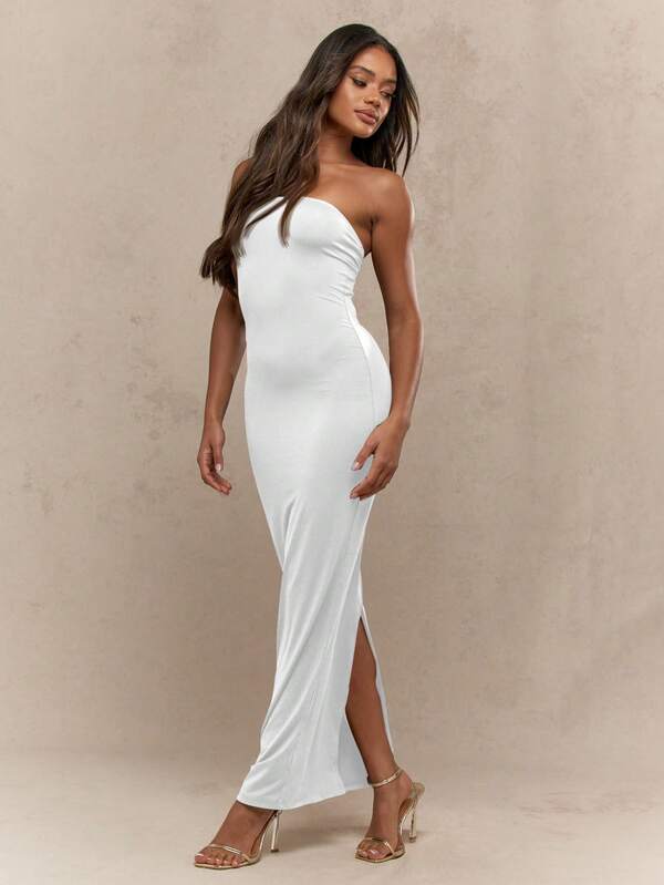 Missguided MISSGUIDED Elegant Formal Strapless Bandeau Bodycon Long Dress