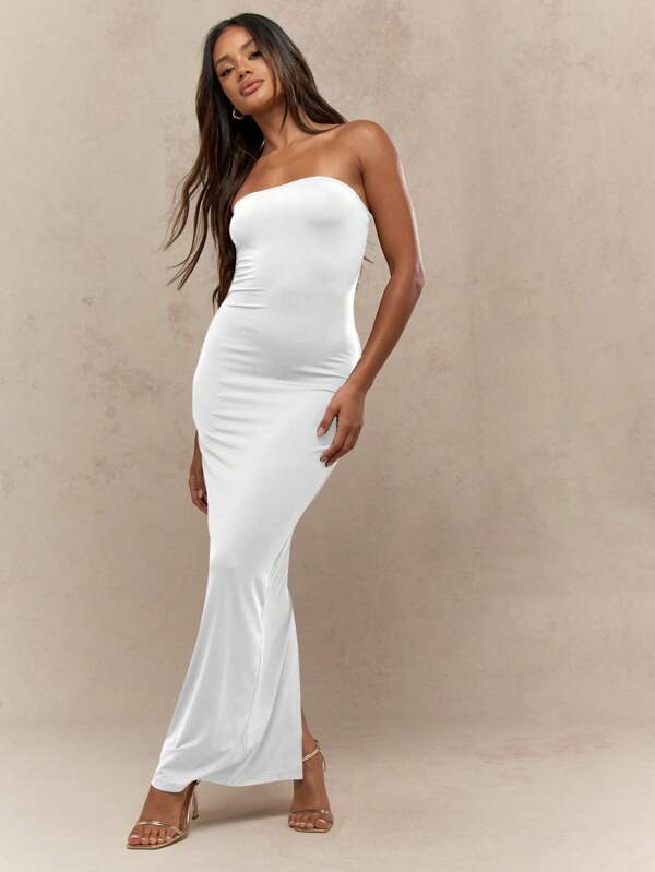 missguided MISSGUIDED Elegant Formal Strapless Bandeau Bodycon Long Dress