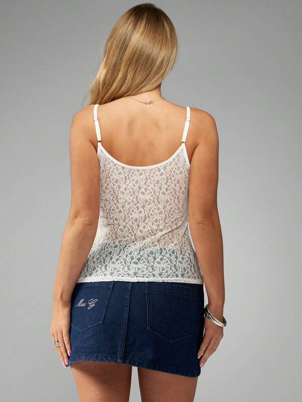 Missguided MISSGUIDED Elegant Lace Camisole 3-Pack Adjustable Straps