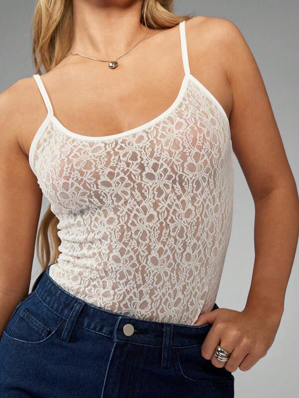 Missguided MISSGUIDED Elegant Lace Camisole 3-Pack Adjustable Straps