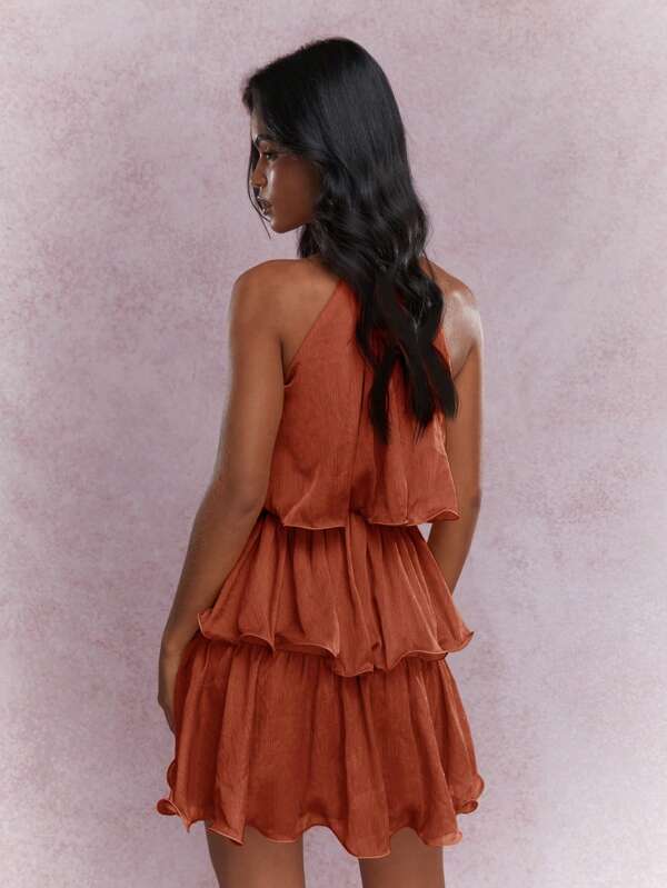 Missguided MISSGUIDED Elegant Layered Tiered Ruffle Mini Dress