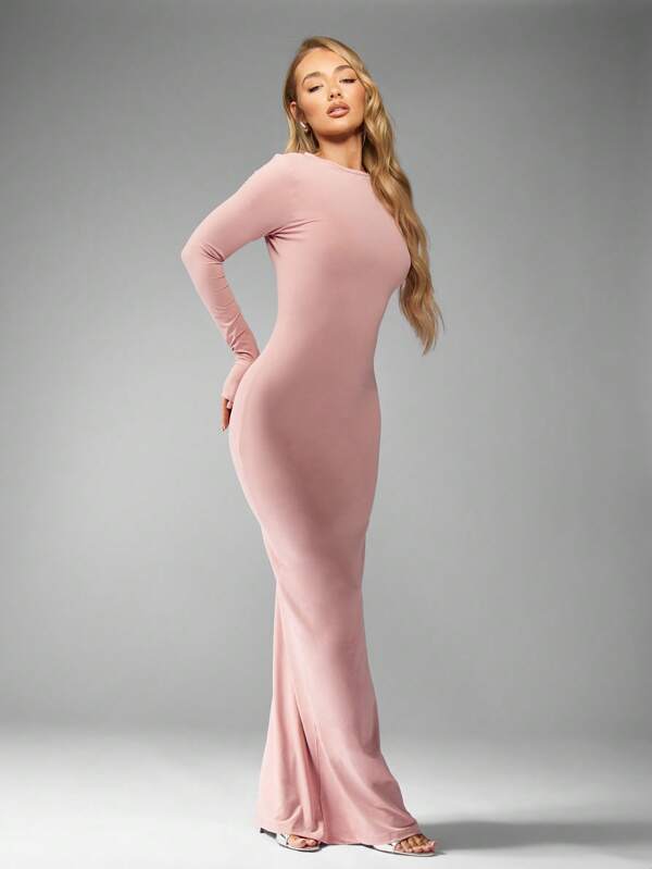 Missguided MISSGUIDED Elegant Long Sleeve Form-Fitting Maxi Dress