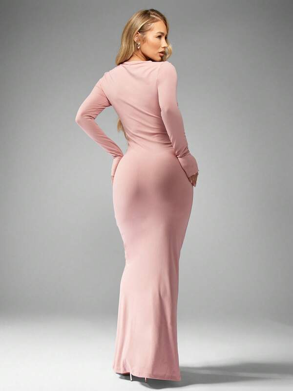 Missguided MISSGUIDED Elegant Long Sleeve Form-Fitting Maxi Dress