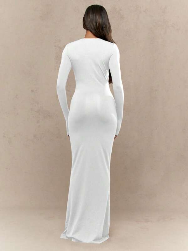 Missguided MISSGUIDED Elegant Long Sleeve Maxi Dress Bodycon Floor Length