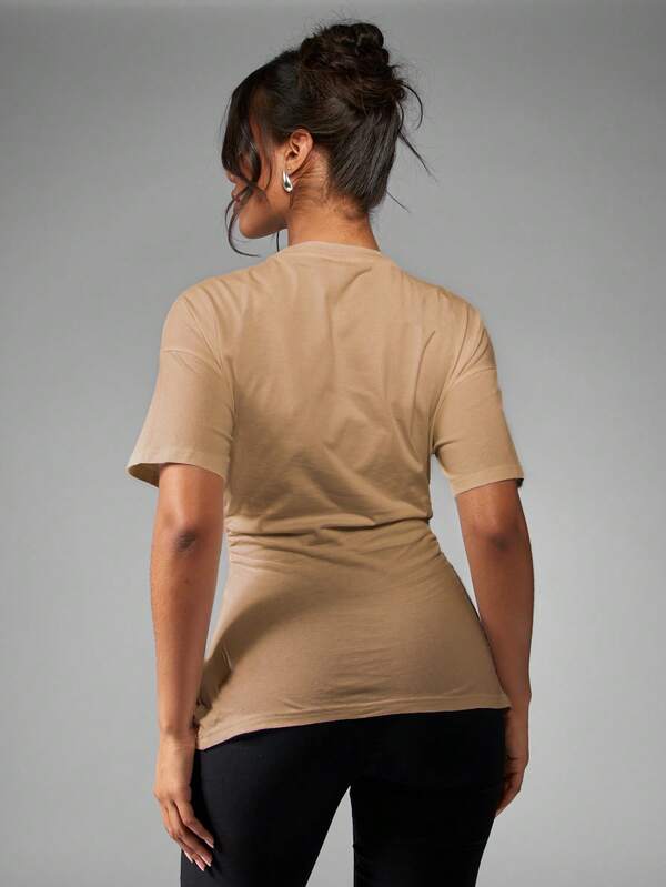 Missguided MISSGUIDED Elegant Oversized Cinched Waist Design T Shirt