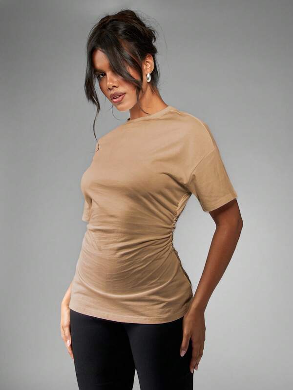 missguided MISSGUIDED Elegant Oversized Cinched Waist Design T Shirt