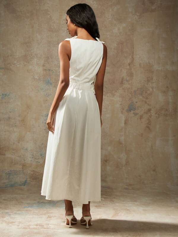 Missguided MISSGUIDED Elegant Sleeveless Crop Top High Waist Full Skirt Maxi Dress