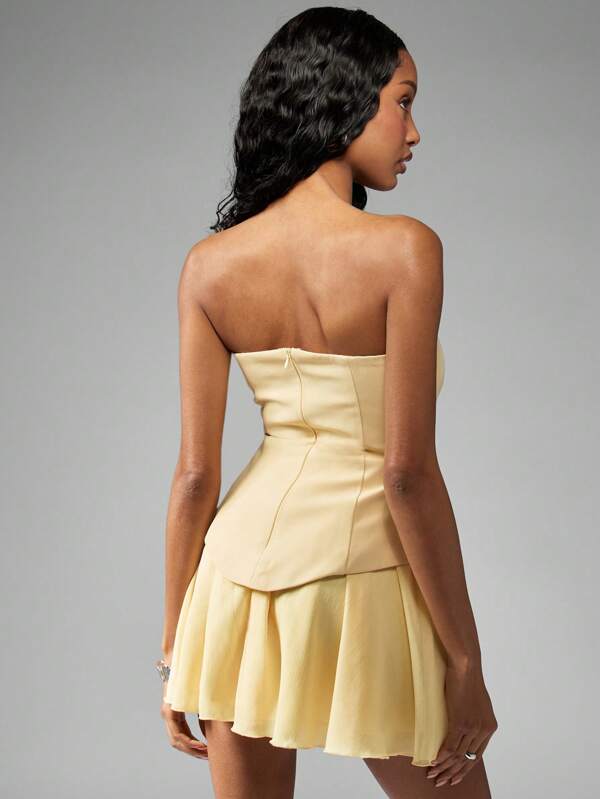 Missguided MISSGUIDED Elegant Strapless A-Line Mini Dress