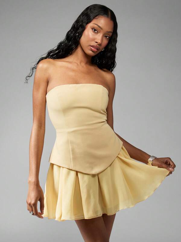 missguided MISSGUIDED Elegant Strapless A-Line Mini Dress