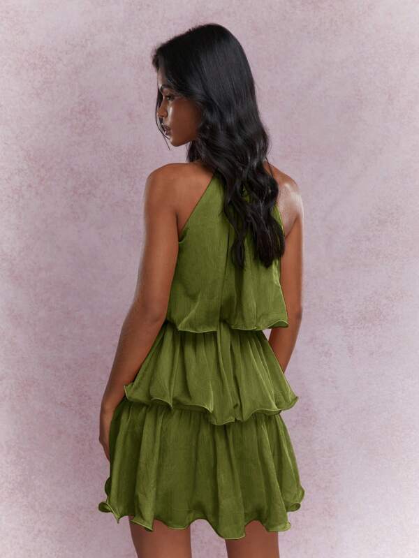 Missguided MISSGUIDED Elegant Tiered Ruffle Sleeveless Mini Dresses